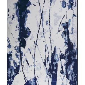 Area Rug 160 x 230 cm White and Blue IZMIT