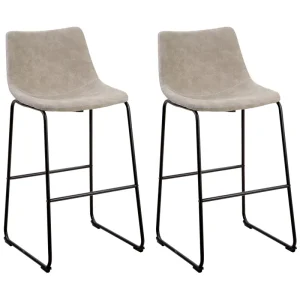 Bar Chair Set 2 Fabric Panna FRANKS
