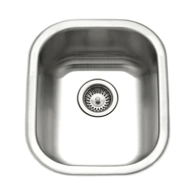 Houzer Club Series 14" Acciaio inox Steel Undermount Medium Bowl Bar/Prep Sink includes Basket Strainer