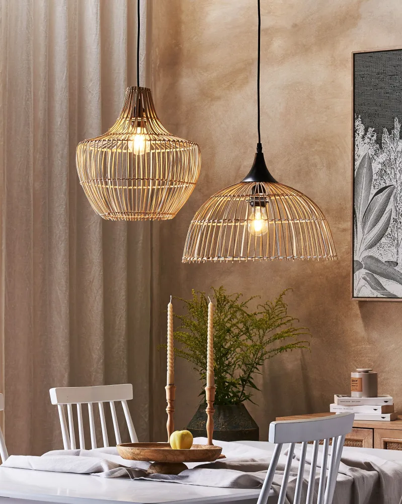 Lampadario rattan beige/naturale 123 cm BARARIS