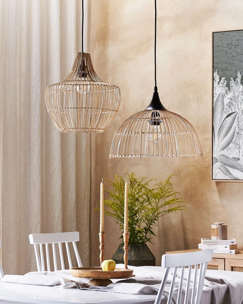 Lampadario rattan beige/naturale 123 cm BARARIS
