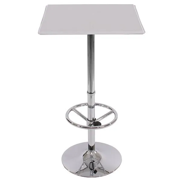 Mendler tavolo da bar tavolo da bar tavolo da bistrot Chicago con poggiapiedi quadrato 110x63x63cm bianco 30642