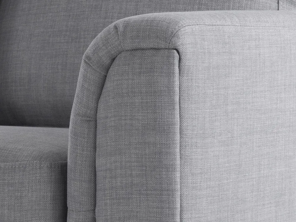 Right Hand Fabric Corner Sofa Ottoman Light Grey OSLO