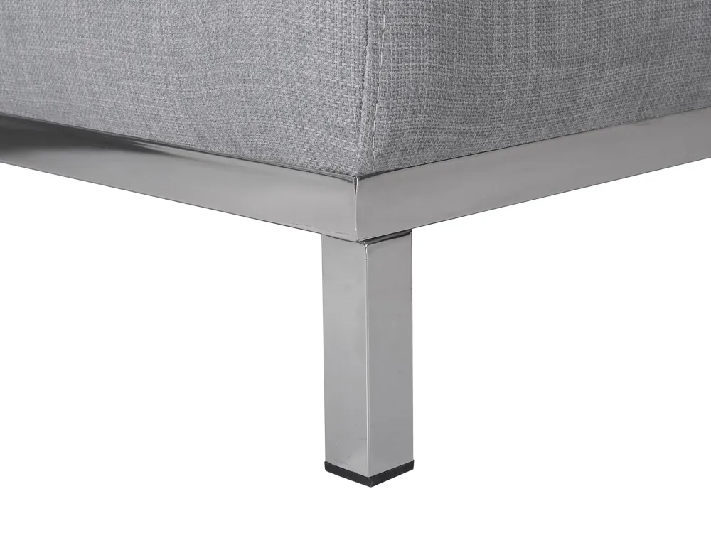 Right Hand Fabric Corner Sofa Ottoman Light Grey OSLO