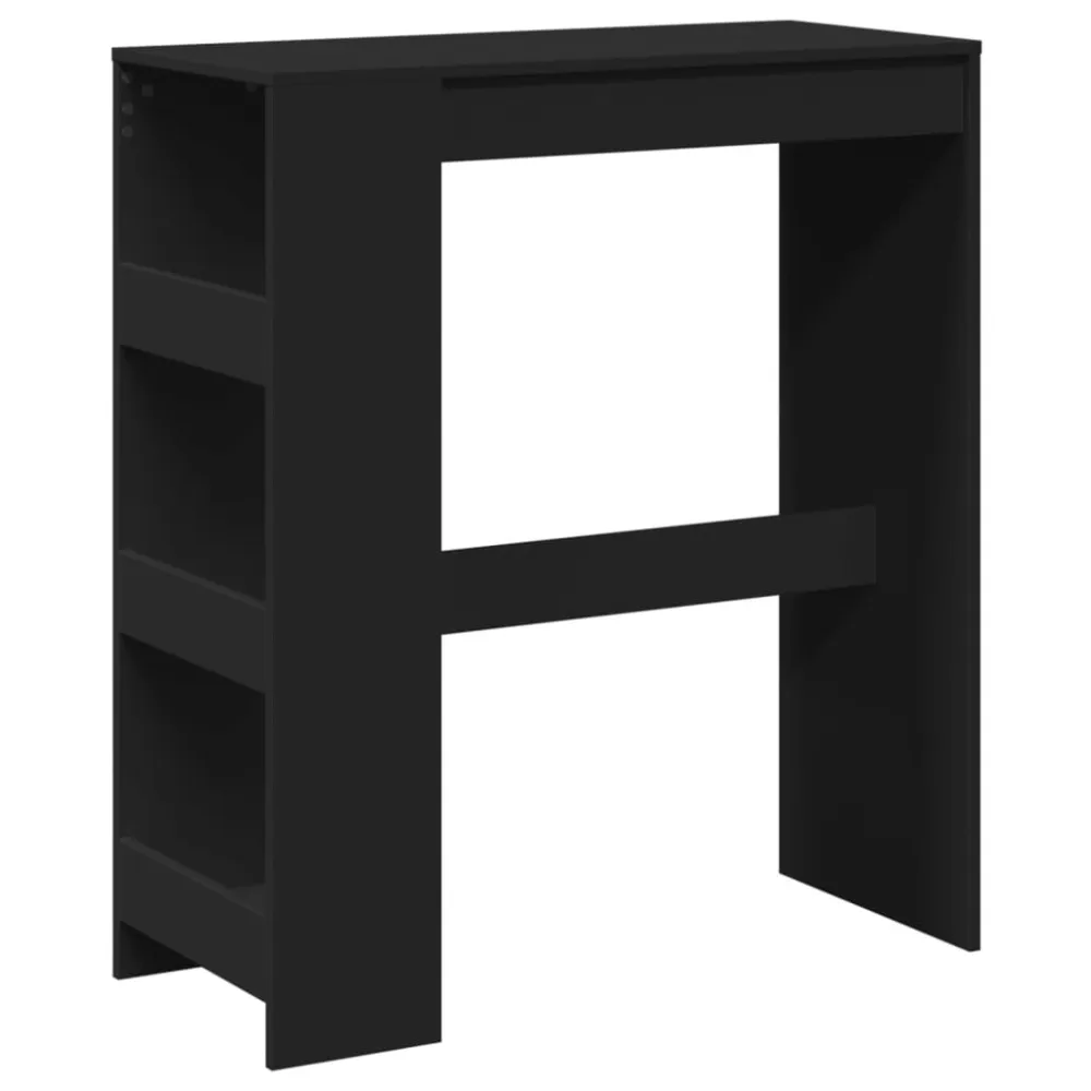 Tavolo Bar con Rastrelliera Nero 90x40x103,5 cm Multistrato con Garanzia 2 Anni