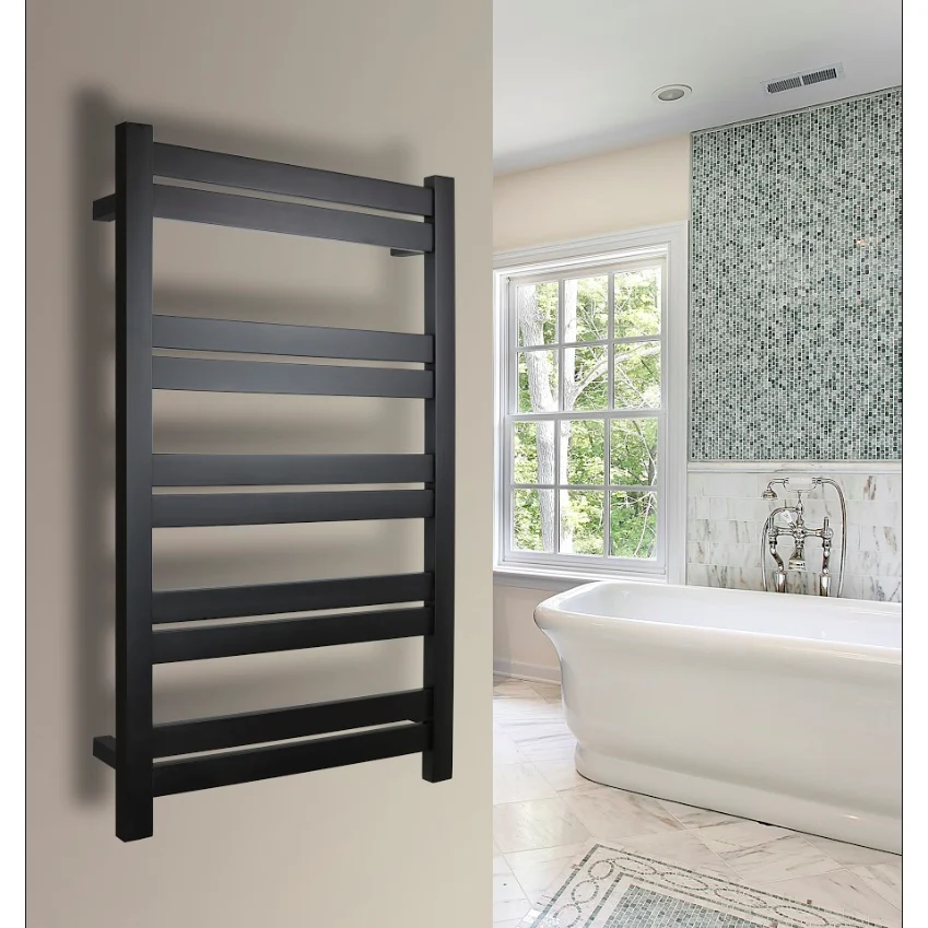WarmlyYours - Grande 10 Towel Warmer, Nero puro, Hardwired, 10 Bars