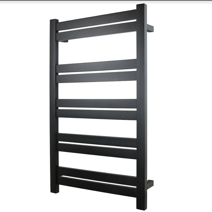 WarmlyYours - Grande 10 Towel Warmer, Nero puro, Hardwired, 10 Bars