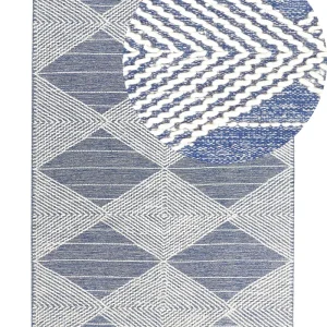 Wool Area Rug 160 x 230 cm Light Beige and Blue DATCA