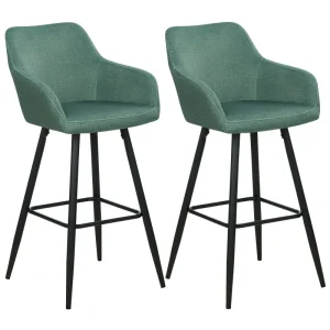 Bar Chair Set 2 velluto Dark Green CASMALIA