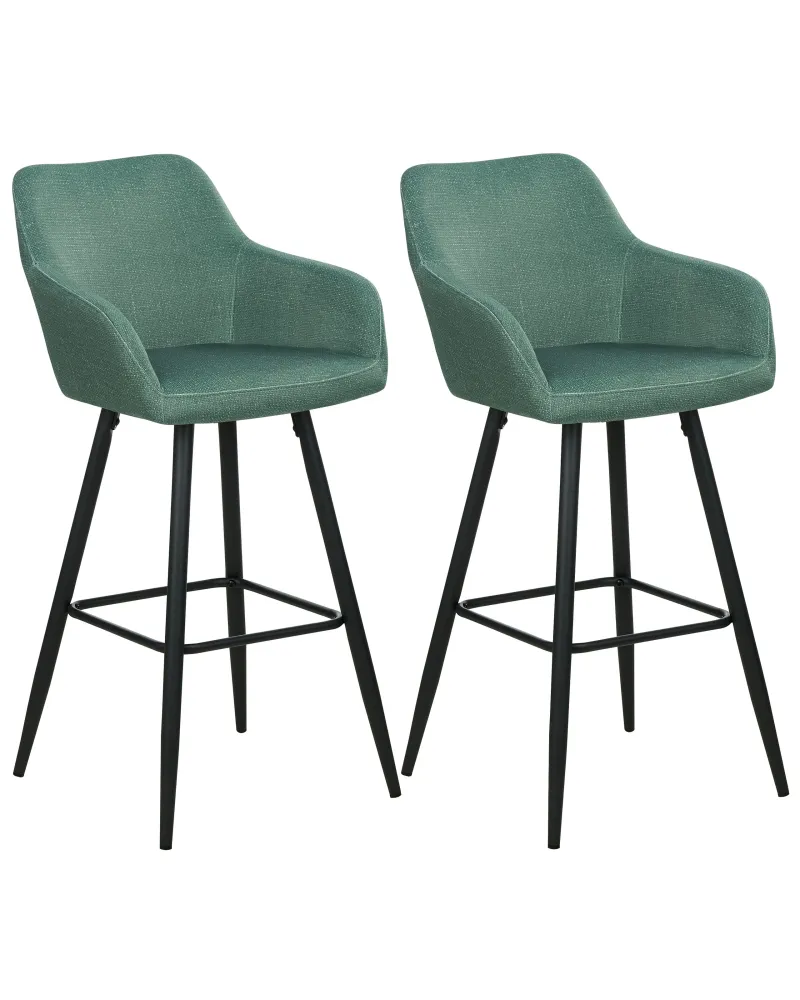 Bar Chair Set 2 velluto Dark Green CASMALIA