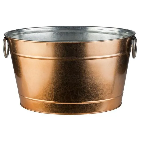 Contenitore per bevande APS -TIN- 40 x 28 cm altezza: 22 cm metallo zincato PVC aspetto rame all'esterno con inse...
