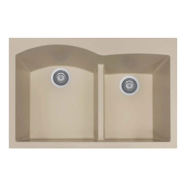 Hamat - SIO-3322DATR-SD - Topmount Bifacciale Bowl Granite Kitchen Sink, Sand