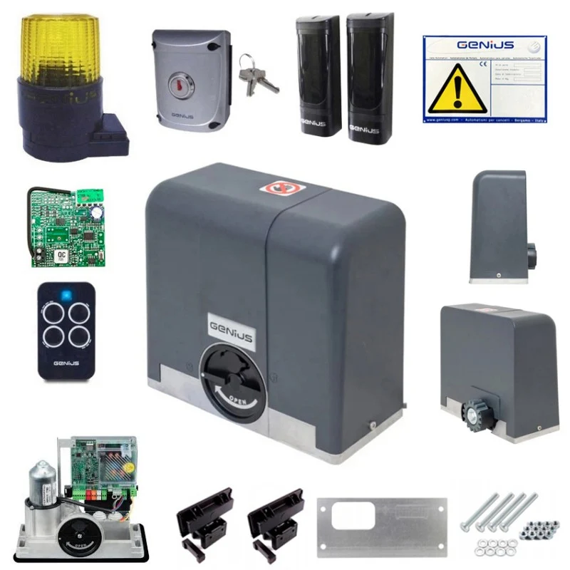 Kit per Cancelli Scorrevoli BLIZZARD ENC 500kg 433 MHz RC – FAAC GENIUS 104014