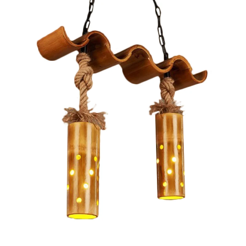 Lampadario Sospensione Cilindro Plafoniera Ferro Stile Retrò Colore Marrone per Bar Bistrot