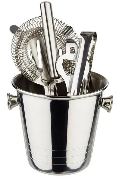 Mini secchiello per ghiaccio / refrigeratore per champagne APS Ø 105 cm altezza: 10 cm acciaio inossidabile volume: 065 li...