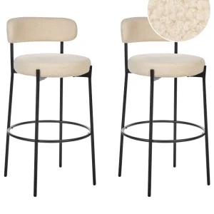 Sgabello da bar Set di 2 Bouclé Beige palese ALLISON