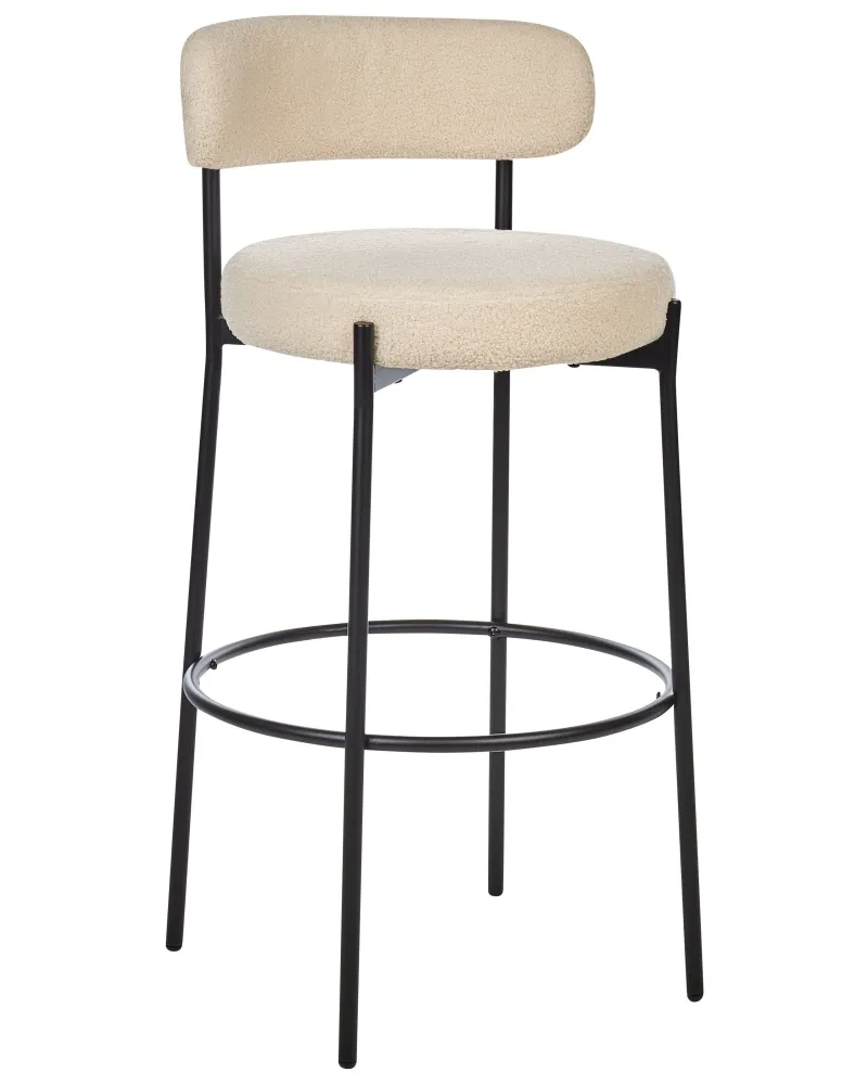 Sgabello da bar Set di 2 Bouclé Beige palese ALLISON