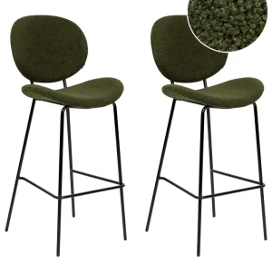 Sgabello da bar Set di 2 Bouclé Verde ombroso LUANA