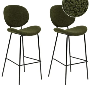 Sgabello da bar Set di 2 Bouclé Verde ombroso LUANA