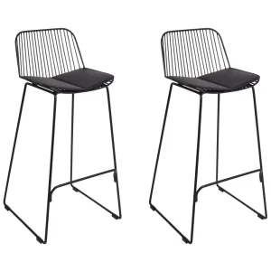 Sgabello da bar Set di 2 Metallo Nero PENSACOLA