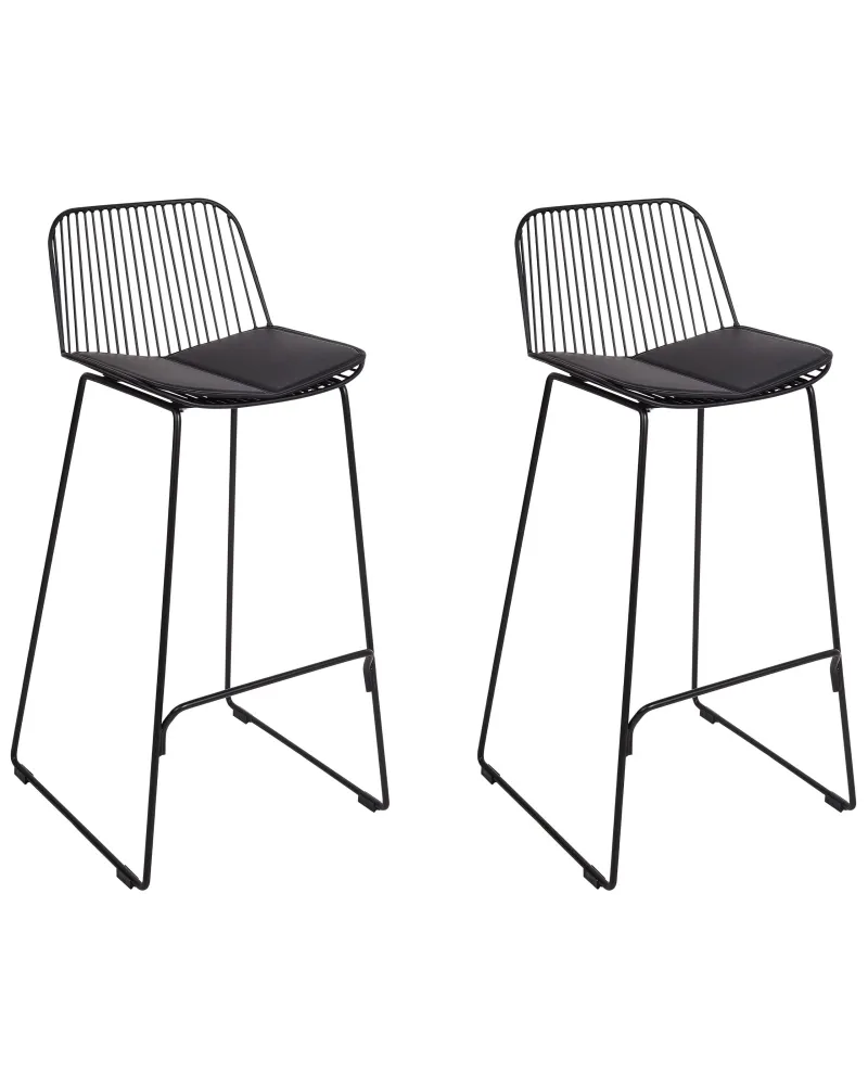 Sgabello da bar Set di 2 Metallo Nero PENSACOLA