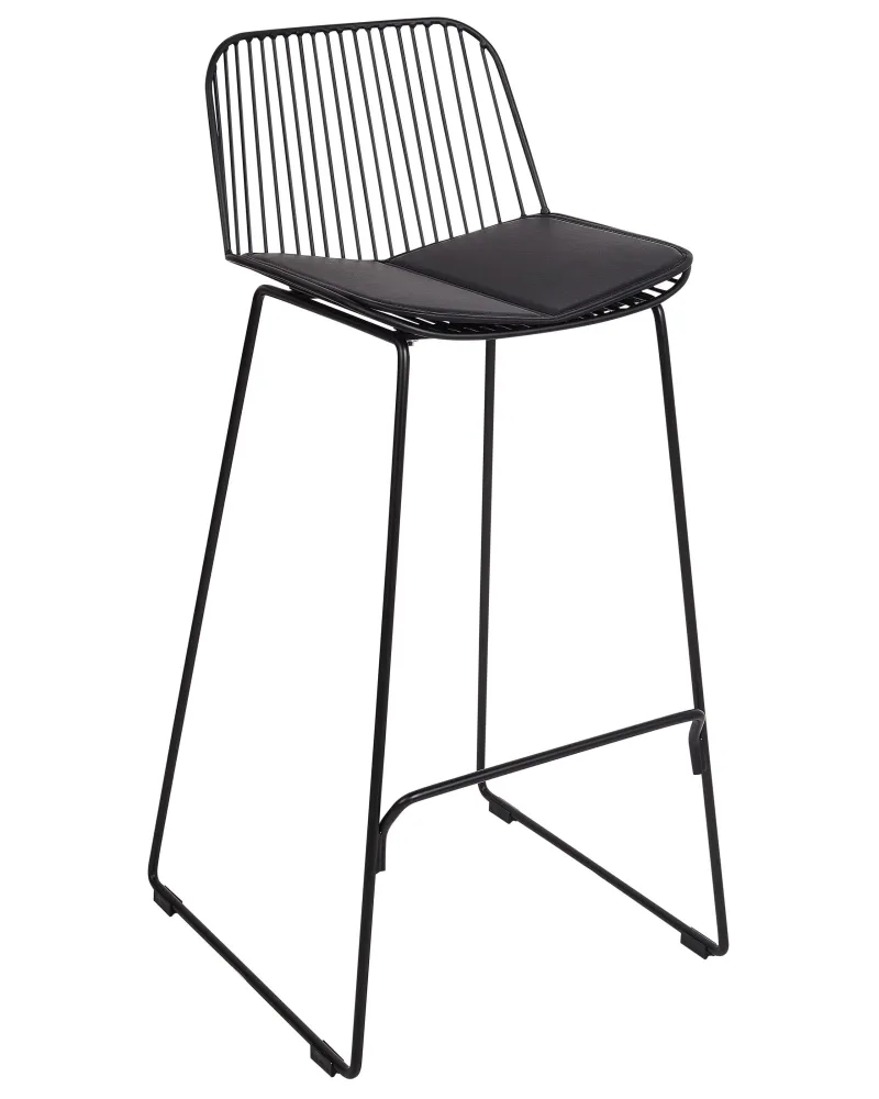 Sgabello da bar Set di 2 Metallo Nero PENSACOLA
