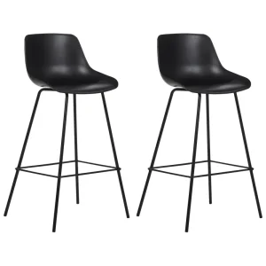 Sgabello da bar Set di 2 Nero EMMET