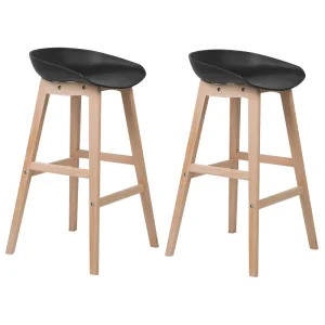 Sgabello da bar Set di 2 Nero MICCO