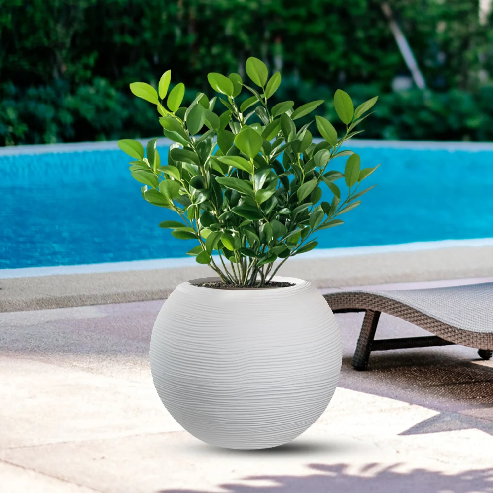 VASO RESINA BOTTICELLI BIANCO d.40x33h