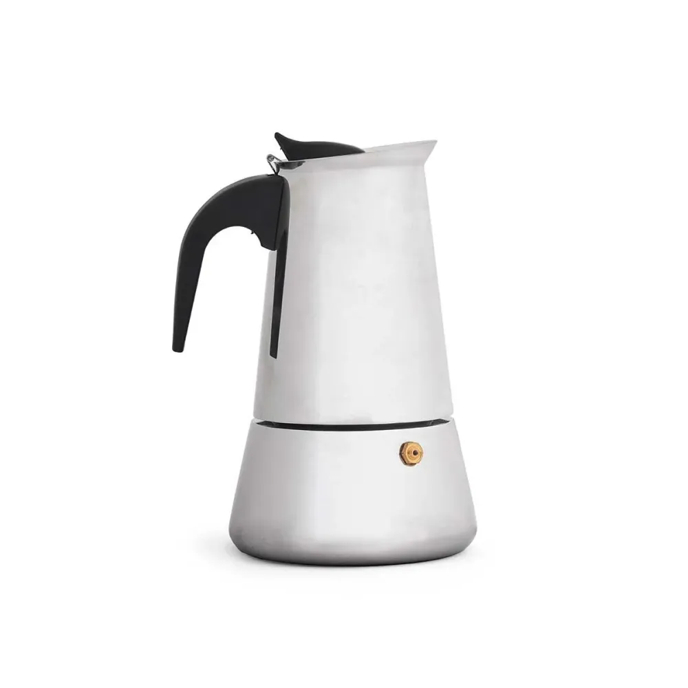 Caffettiera Italiana Kinvara Nero Argentato Acciaio Plastica 9 Tazze