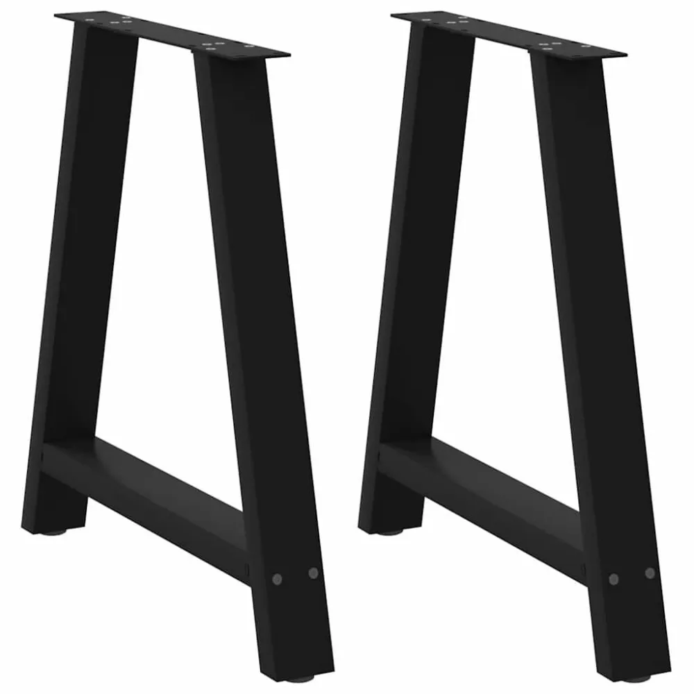 Centrotavola Decorativo Gambe Tavolo Pranzo Forma di 2 pz Nero 80x(72-73)cm Acciaio