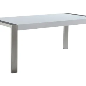 Centrotavola Decorativo Tavolo da pranzo acciaio bianco e argento 180 x 90 cm ARCTIC I