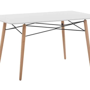 Centrotavola Decorativo Tavolo da pranzo legno limpido e bianco 140 x 80 cm BIONDI
