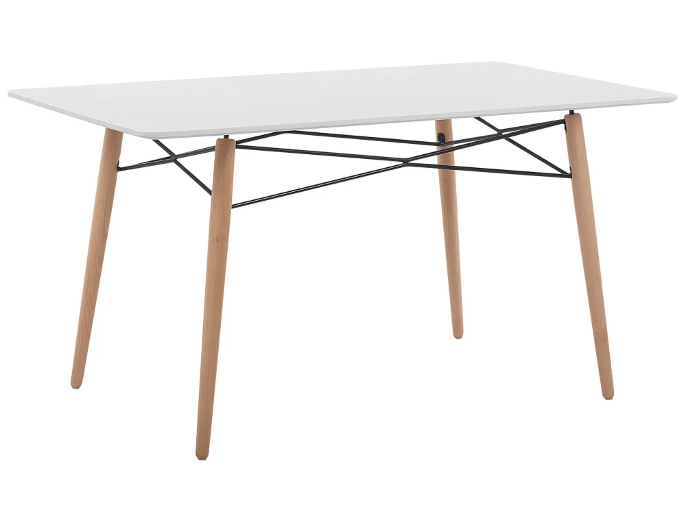 Centrotavola Decorativo Tavolo da pranzo legno limpido e bianco 140 x 80 cm BIONDI
