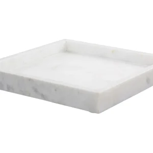 Marble Decorative Tray Square White KATERINI per Matrimonio