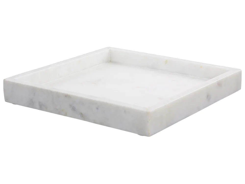 Marble Decorative Tray Square White KATERINI per Matrimonio
