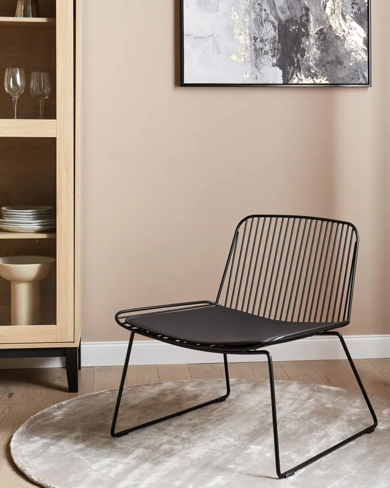 Metal Accent Chair Black SNORUM