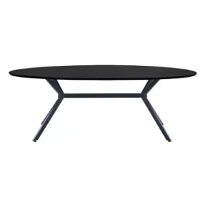 Portabottiglie Elegante Tavolo da pranzo ovale nero Bruno Woood - 220cm