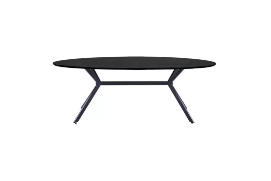 Portabottiglie Elegante Tavolo da pranzo ovale nero Bruno Woood - 220cm