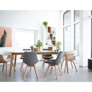 Tavolo da pranzo allungabile scandinavo legno limpido L150-200 LEENA