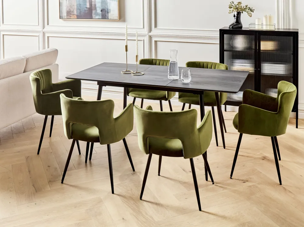 Tavolo da pranzo estensibile legno nero 120/160 x 80 cm GELANDA
