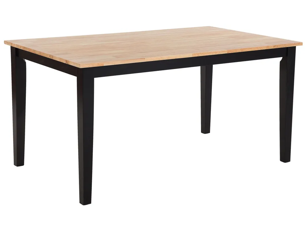 Tavolo da pranzo legno chiaro/nero 150 x 90 cm GEORGIA con Base Antiscivolo