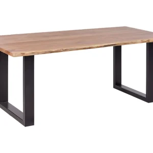 Tavolo da pranzo legno marrone 200 x 95 cm HEBY Diametro 28 cm