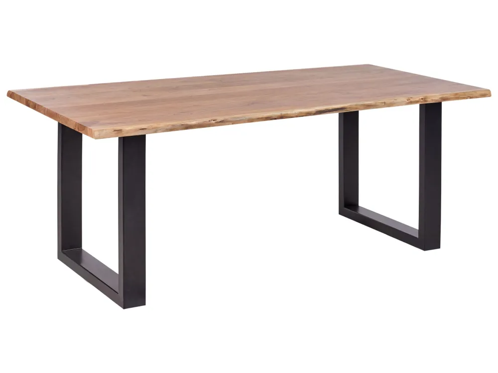 Tavolo da pranzo legno marrone 200 x 95 cm HEBY Diametro 28 cm