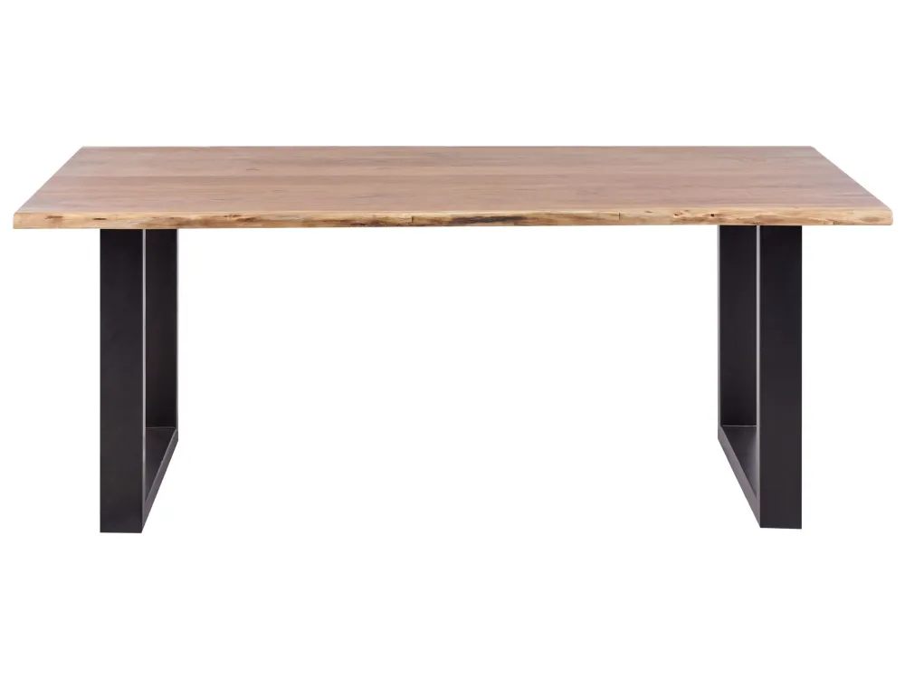 Tavolo da pranzo legno marrone 200 x 95 cm HEBY Diametro 28 cm