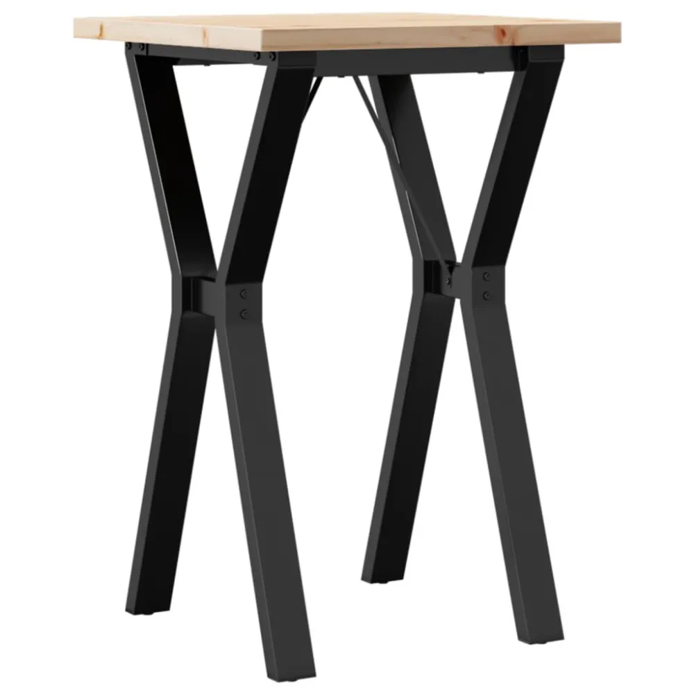 Tavolo da Pranzo Telaio Y 50x50x75,5 cm Legno Pino e Acciaio per Ospiti