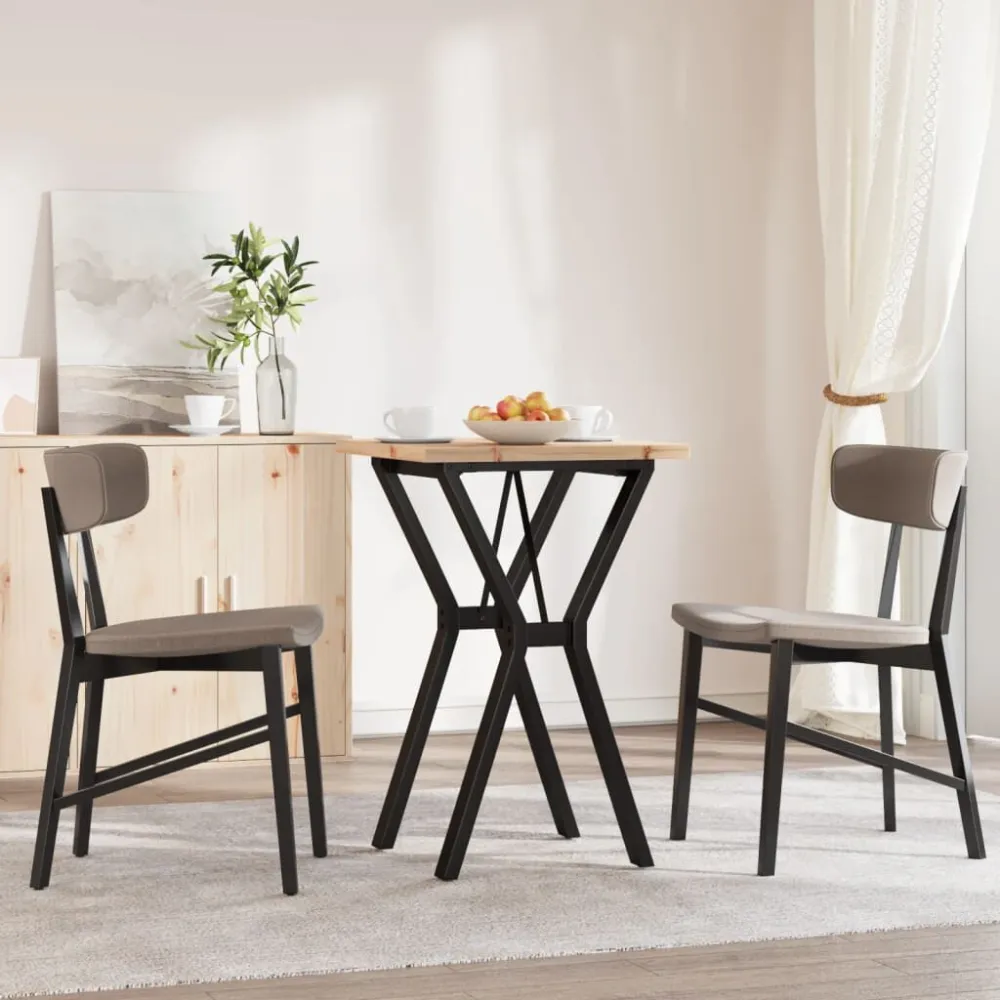 Tavolo da Pranzo Telaio Y 50x50x75,5 cm Legno Pino e Acciaio per Ospiti