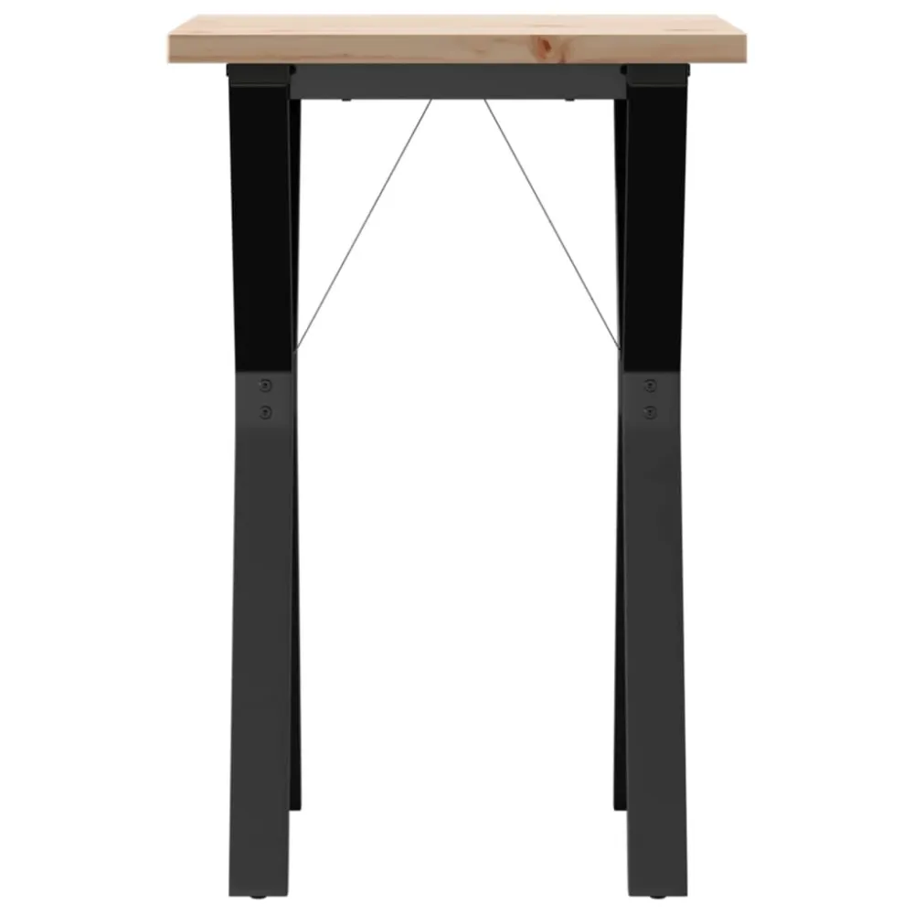 Tavolo da Pranzo Telaio Y 50x50x75,5 cm Legno Pino e Acciaio per Ospiti