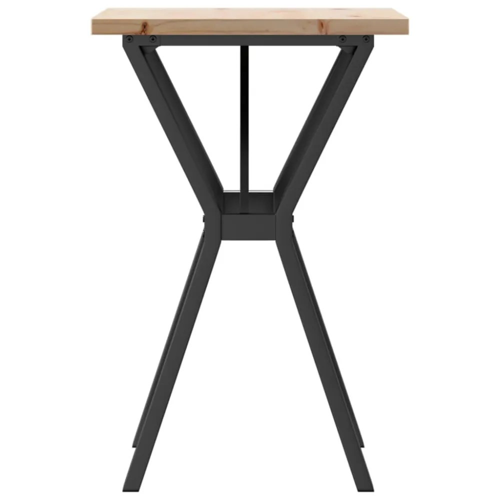 Tavolo da Pranzo Telaio Y 50x50x75,5 cm Legno Pino e Acciaio per Ospiti