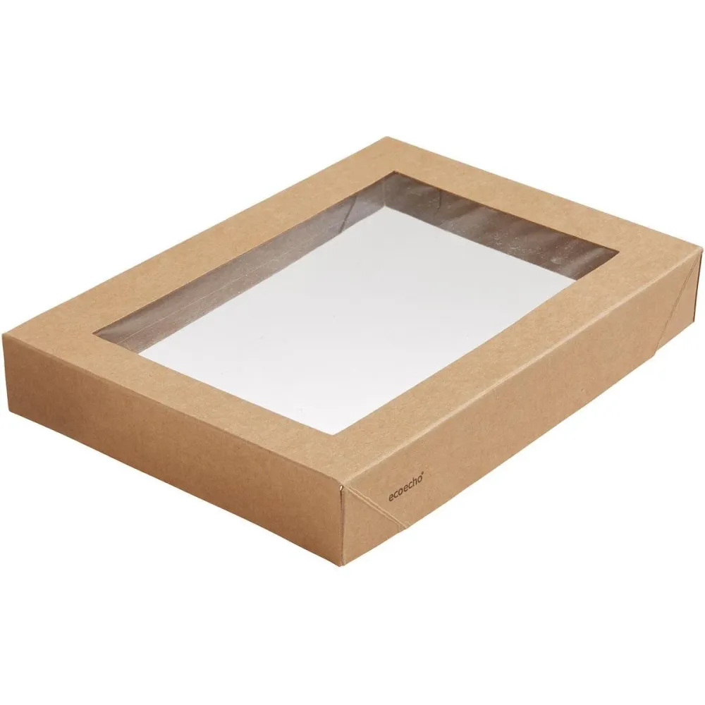 Coperchio di mattoni Viking con cartone marrone finestra PLA/PLA 200x140x30 | Pacchetto (300 pezzi)